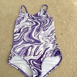 Purple swirl girls bathing suit!
